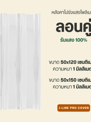 ลอนคู่ โพลิเมอร์ โปร่งแสง 100%